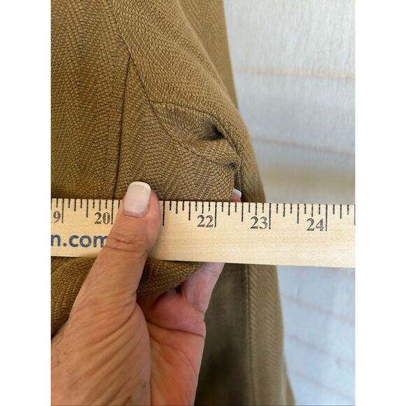 The Territory Ahead Linen Silk Herringbone Blazer Women’s Tan 3 Button Classic M - Picture 9 of 11